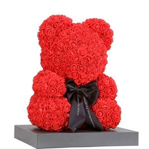 10" Artificial Rose Teddy Bear Birthday Valentine's Day Gift for Girlfriend Wife